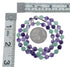 Native American Green Agate and Amethyst Sterling Silver Bead Necklace JX126872